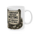 Survived and Still Standing Ceramic Mug — Desert Skull Vintage Coffee Cup (11oz, 15oz)