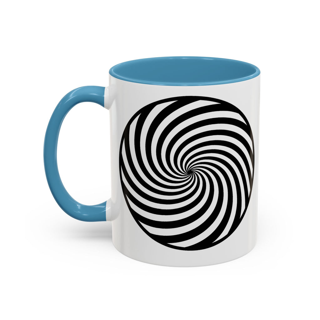 Hypnotic Swirl Accent Mug — Black & White Spiral Coffee Cup (11/15oz)
