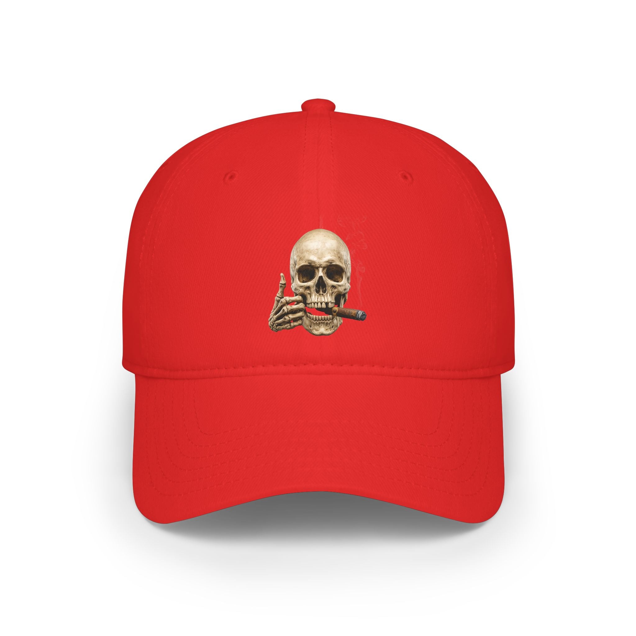 Cigar Smoking Skull, Low Profile Baseball Cap