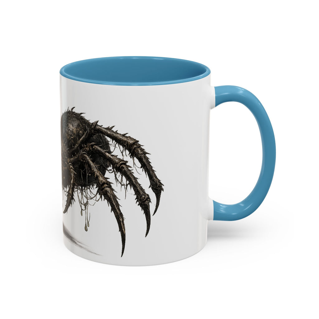 Spider Horror Accent Coffee Mug — Creepy Red-Eyed Arachnid Design (11/15oz)