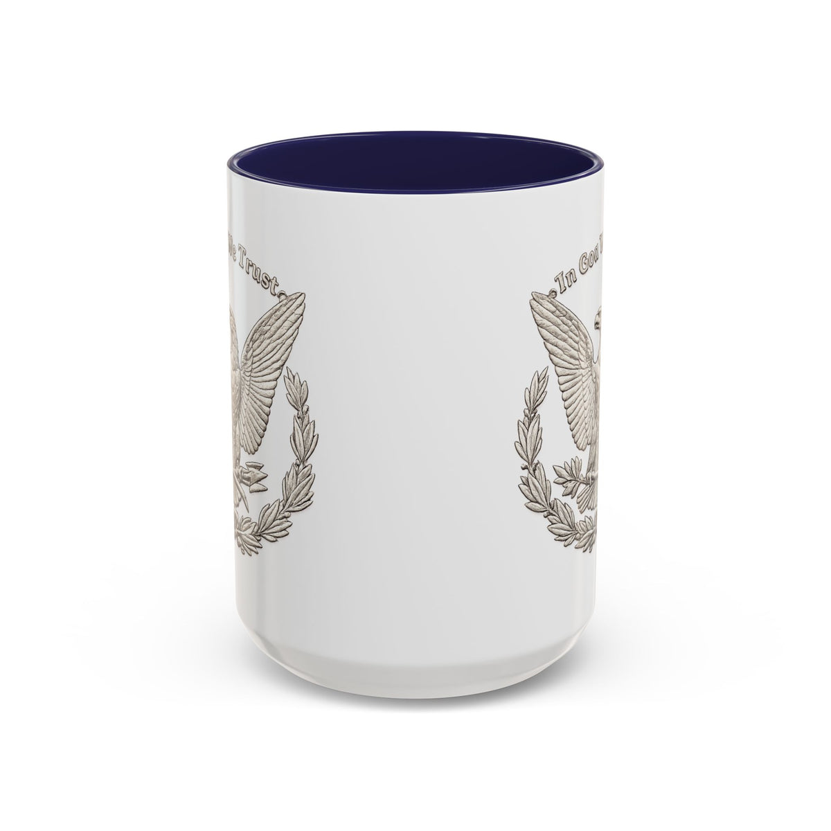 Eagle Emblem Coffee Mug — "In God We Trust" Accent Ceramic Mug (11/15oz)