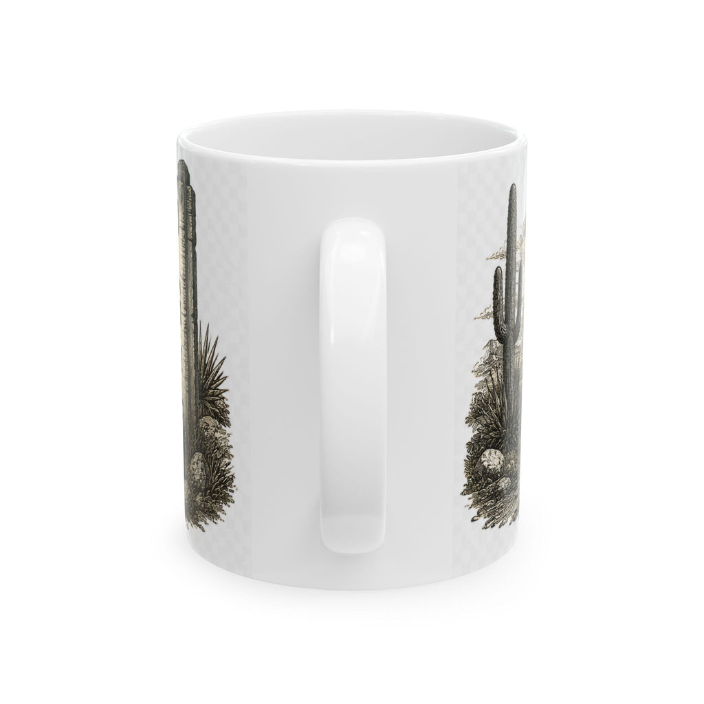 Survived and Still Standing Ceramic Mug — Desert Skull Vintage Coffee Cup (11oz, 15oz)