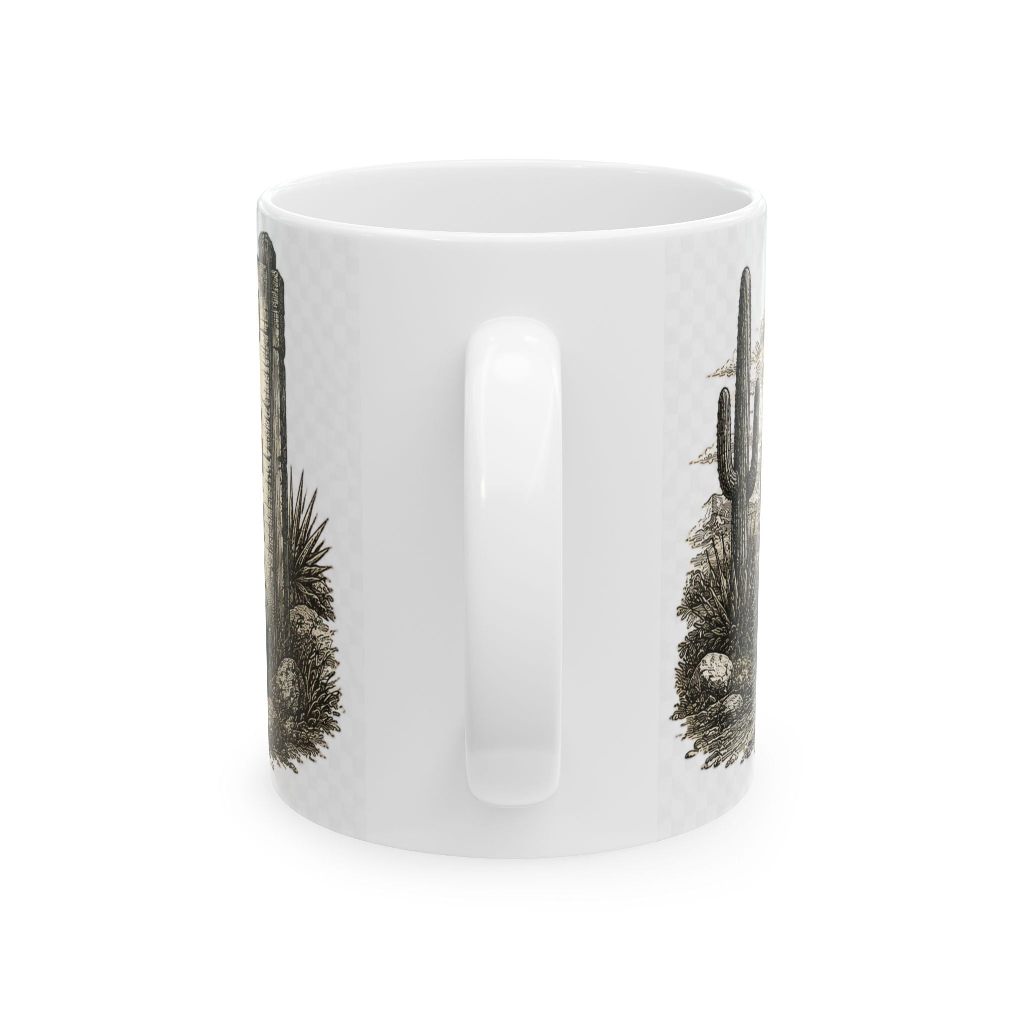 Survived and Still Standing Ceramic Mug — Desert Skull Vintage Coffee Cup (11oz, 15oz)