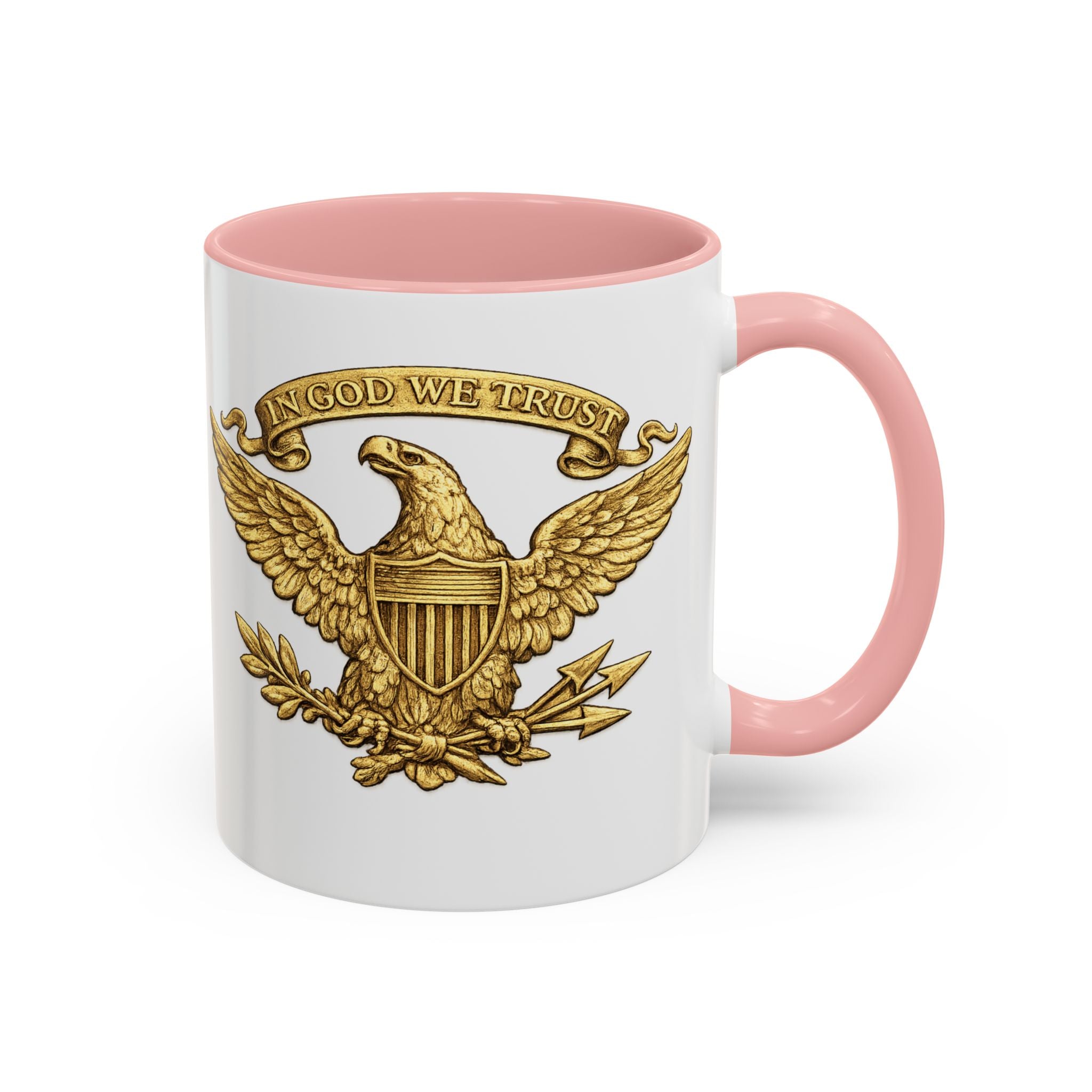 Gold Eagle 'In God We Trust' Accent Coffee Mug — Patriotic 11/15oz