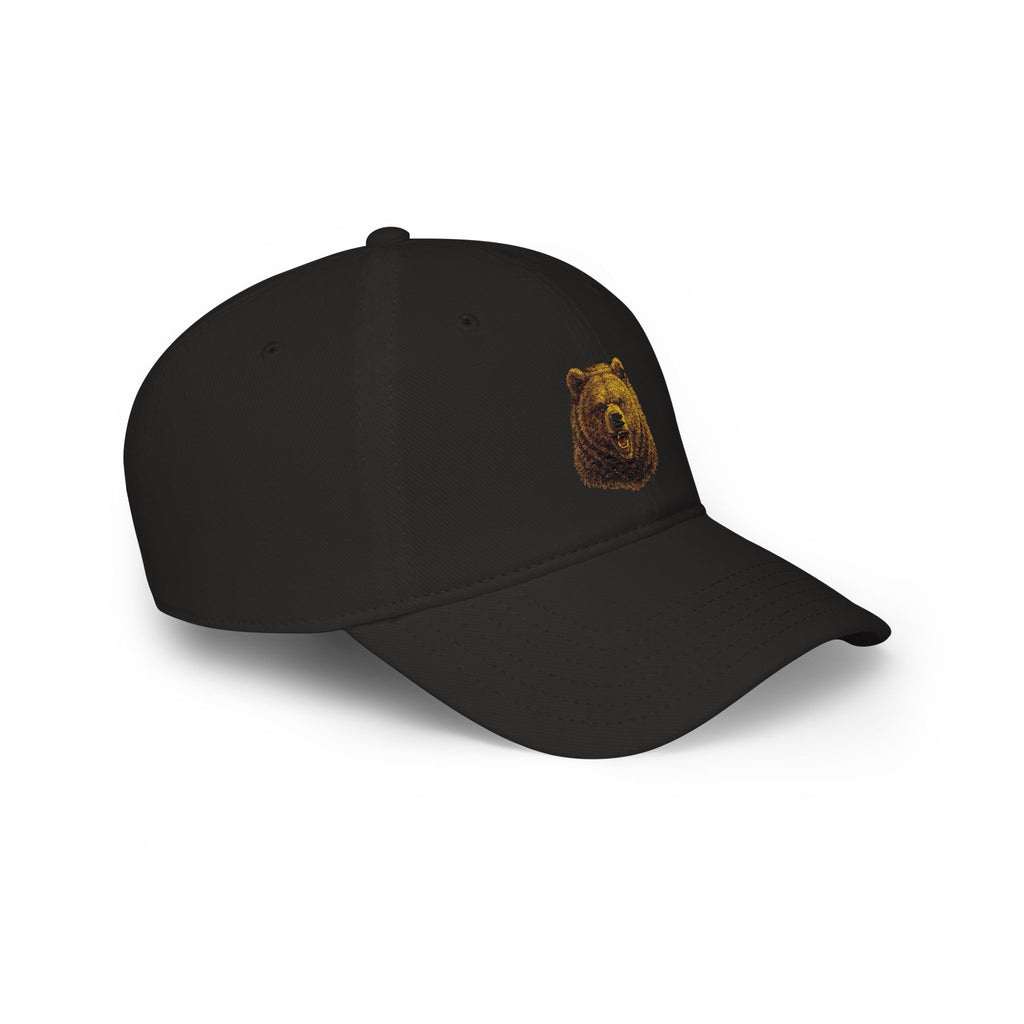 Bear Head Embroidered Baseball Cap — Low Profile Hat for Outdoors & Casual Wear