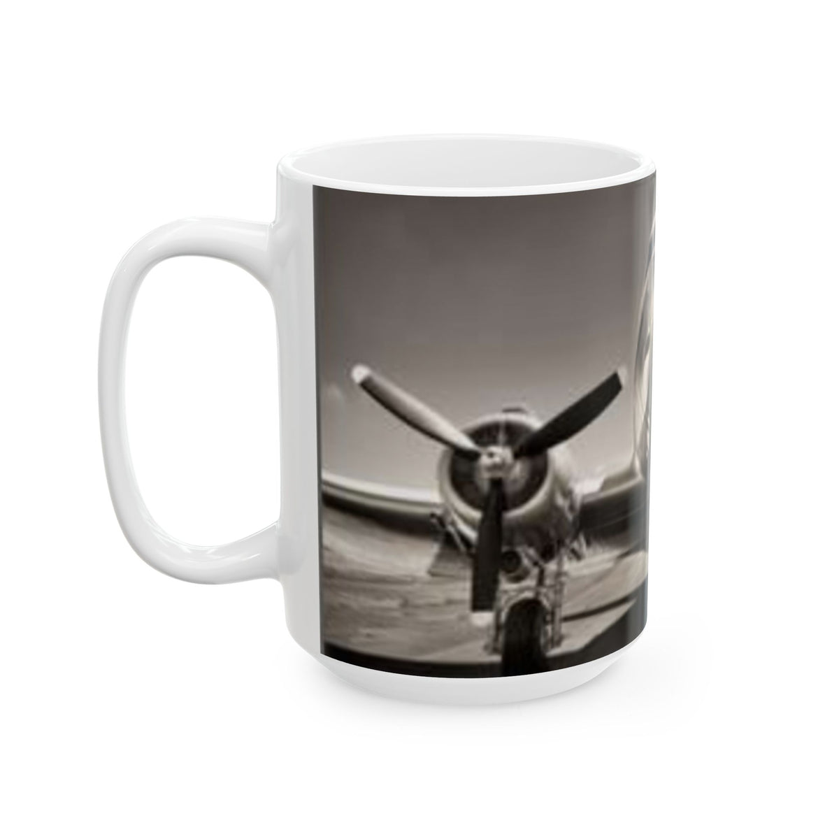 Vintage Airplane Ceramic Mug — Retro Aircraft Photo Coffee Cup (11oz/15oz)