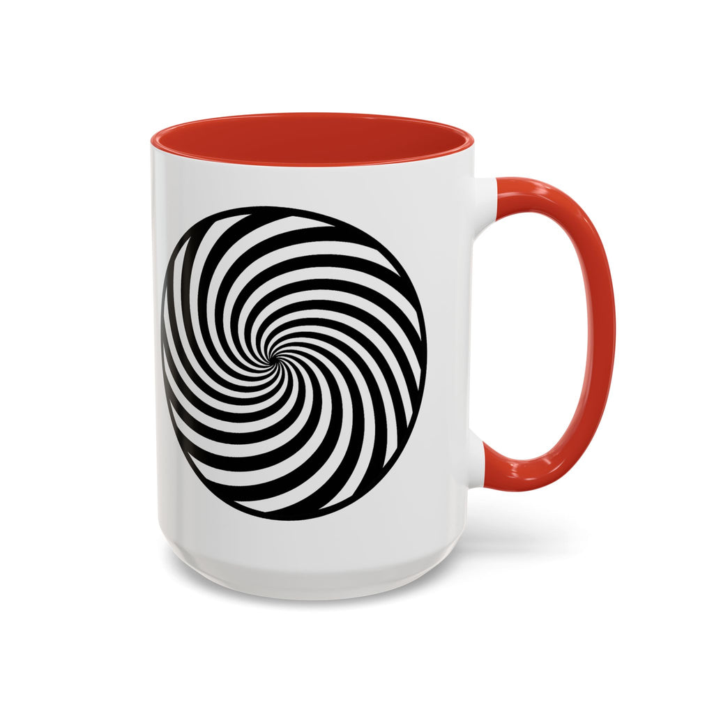 Hypnotic Swirl Accent Mug — Black & White Spiral Coffee Cup (11/15oz)