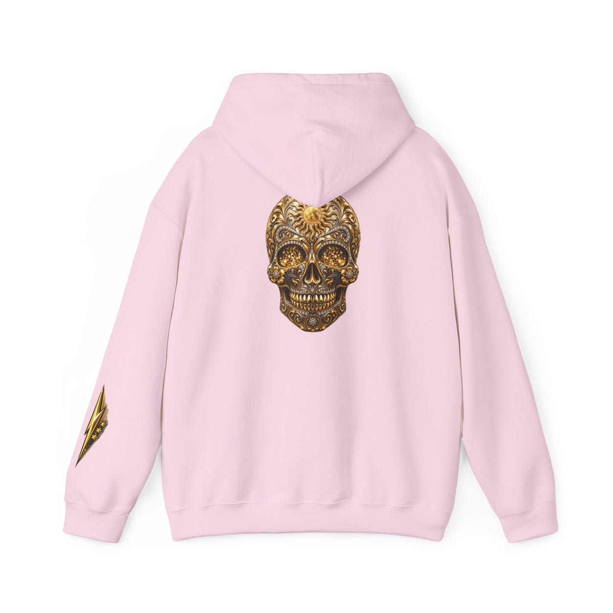 Gold Ornamental Skull Hoodie — Day of the Dead Sugar Skull Pullover