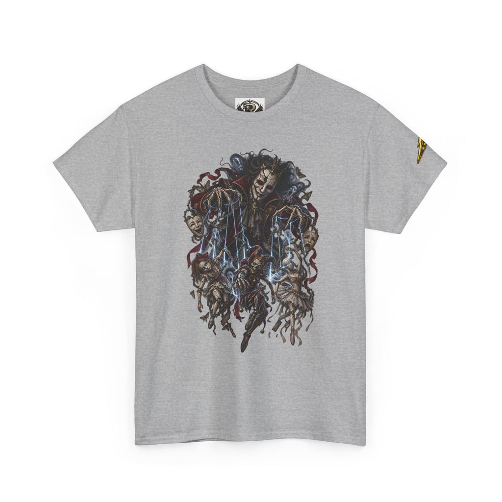 Grim Reaper Illustration Tee — Dark Gothic Skeleton Graphic T-Shirt