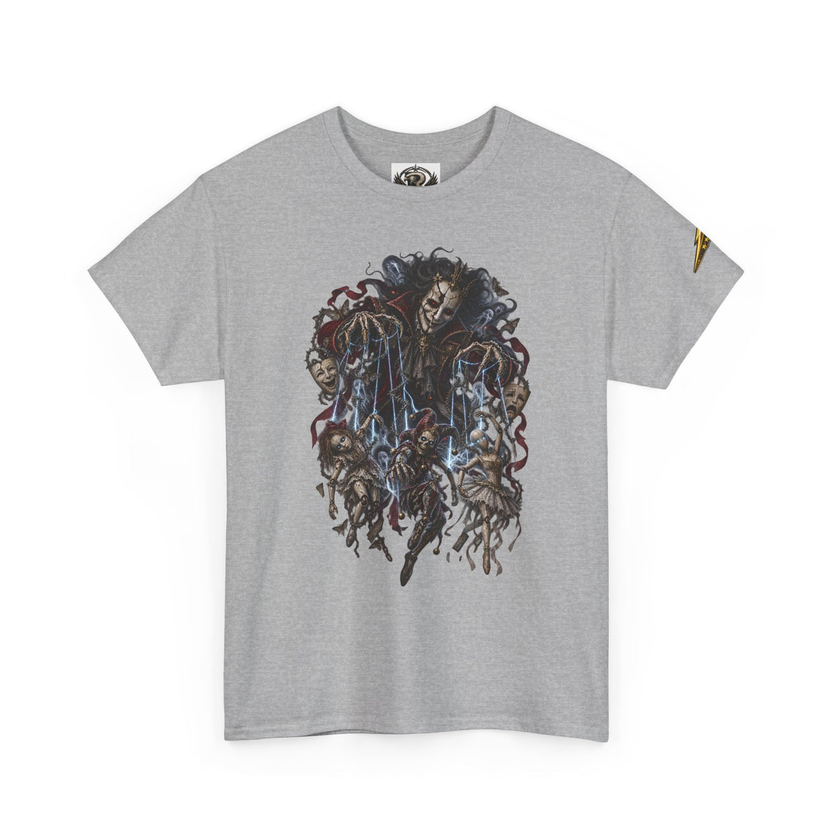 Grim Reaper Illustration Tee — Dark Gothic Skeleton Graphic T-Shirt