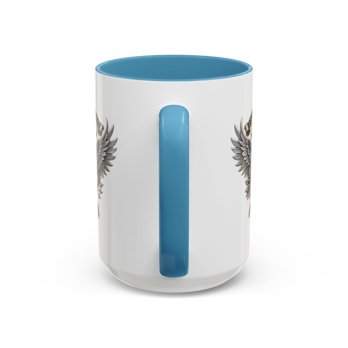 Eagle Shield Accent Coffee Mug — Patriotic "In God We Trust" Design