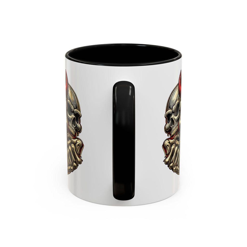Devil Skull Accent Coffee Mug – Gothic Demon Skull Design (11/15 oz)