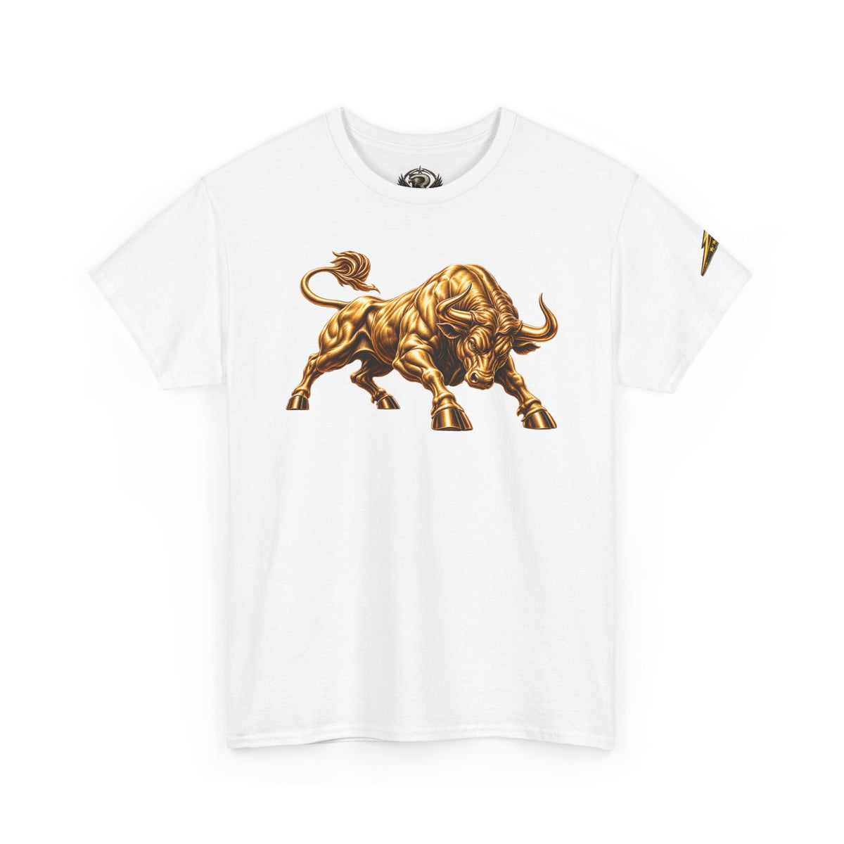 Golden Bull Graphic Tee — Charging Bull Design T-Shirt