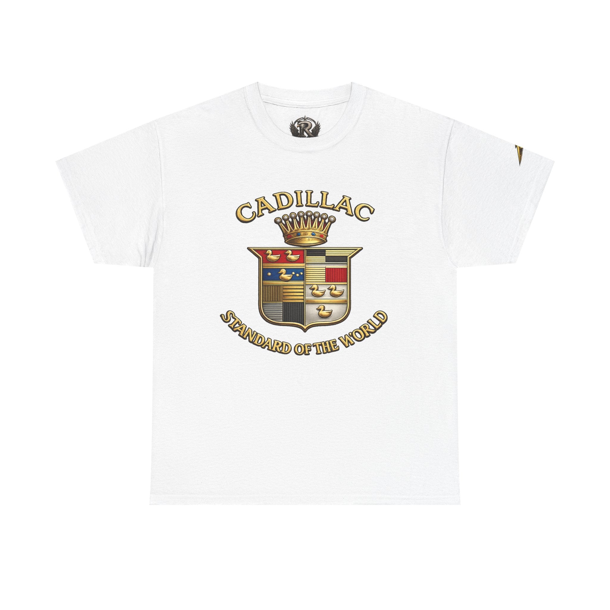 Cadillac Crest T‑Shirt — 'Standard of the World' Vintage Logo Tee