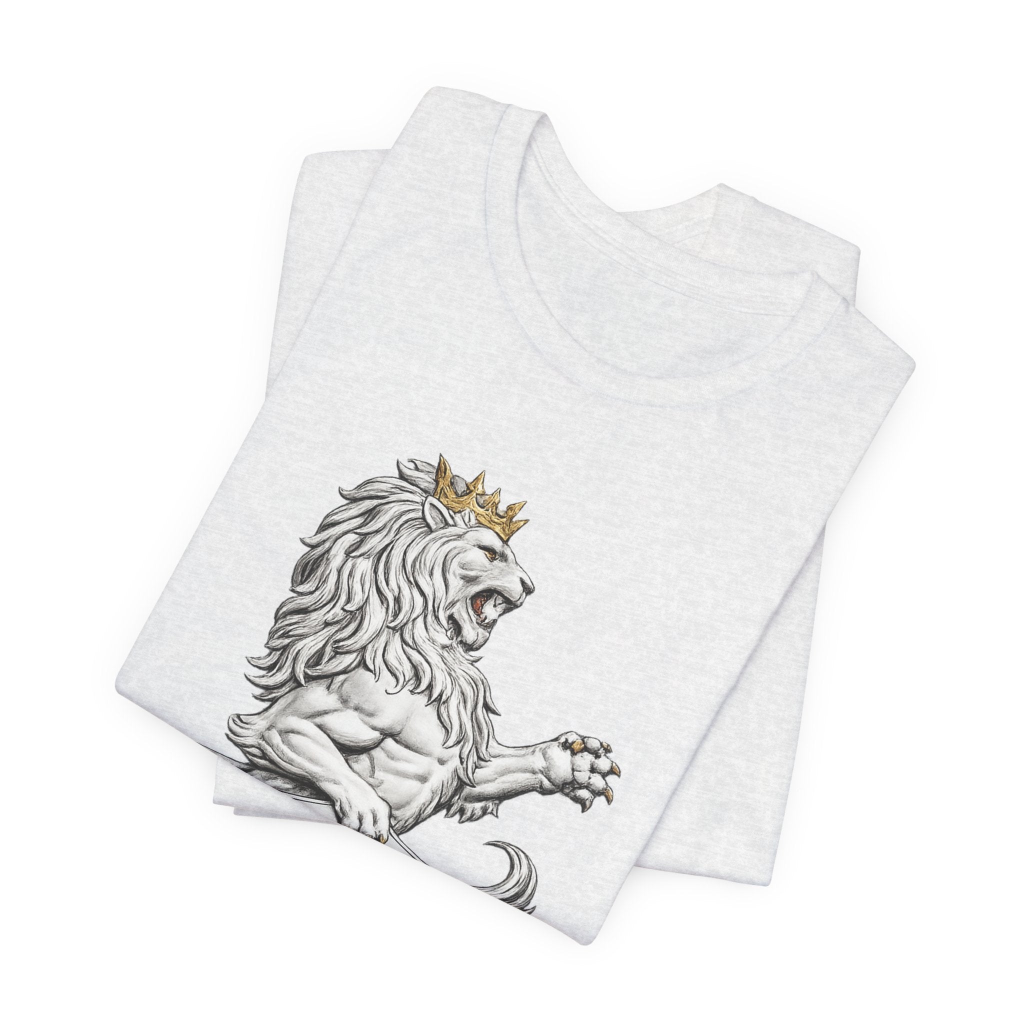 Lion Crest T-Shirt — Regal Sun Shield Graphic Tee