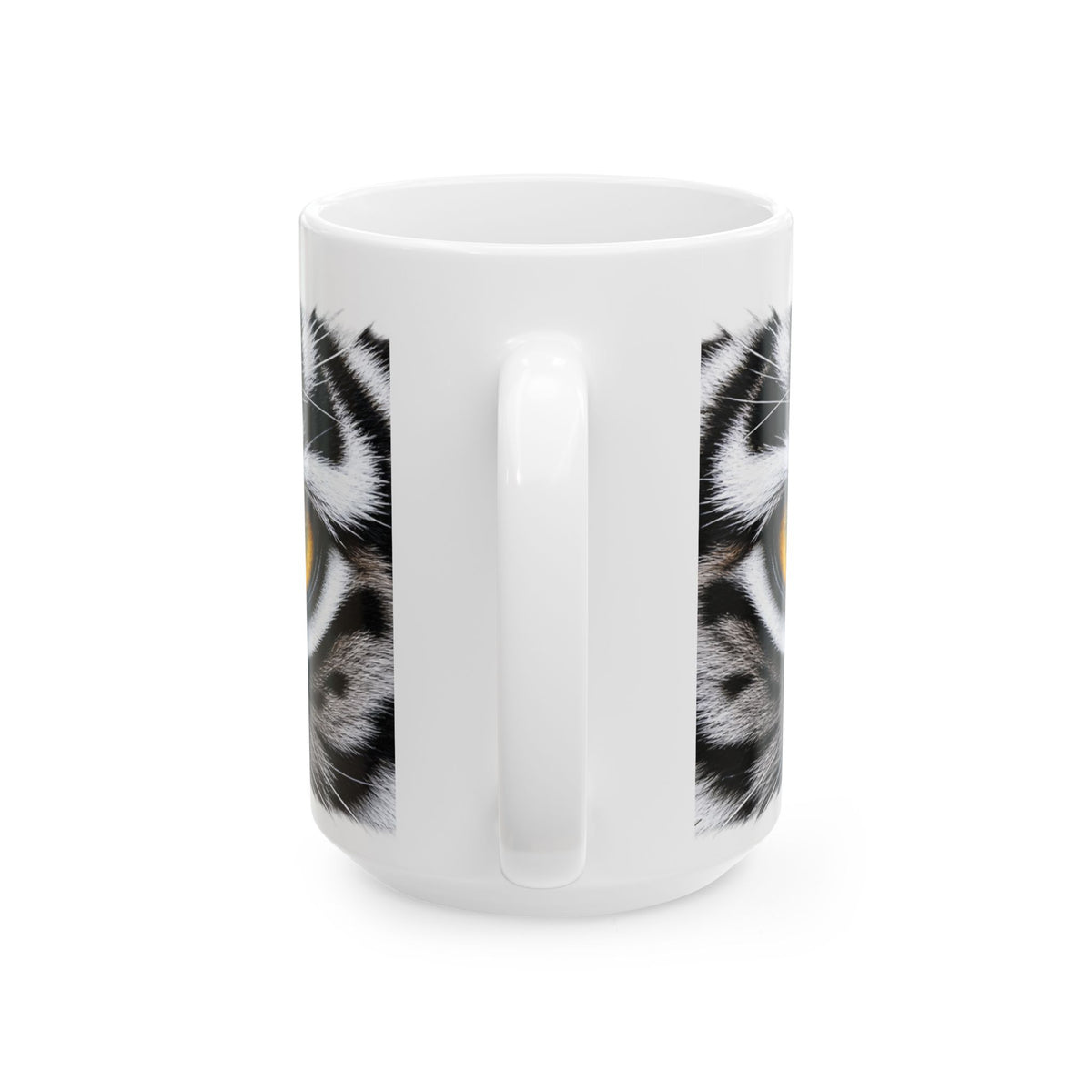 Tiger Eyes Ceramic Mug – Realistic Close-Up Animal Print Coffee Cup (11oz, 15oz)