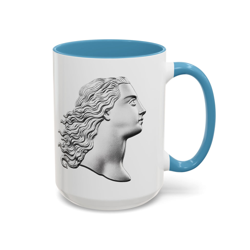 Classical Profile Accent Coffee Mug — Greek Goddess Bust Design (11/15oz)