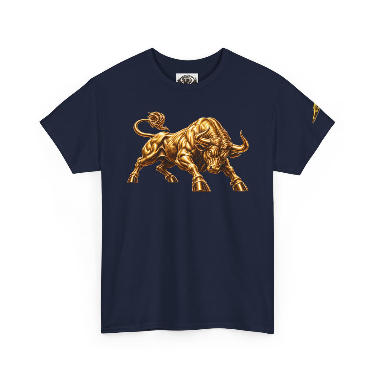 Golden Bull Graphic Tee — Charging Bull Design T-Shirt