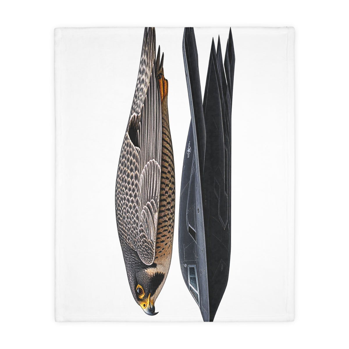 Peregrine Falcon Microfiber Blanket — Two-Sided Velveteen Throw with 'Relentless' Emblem