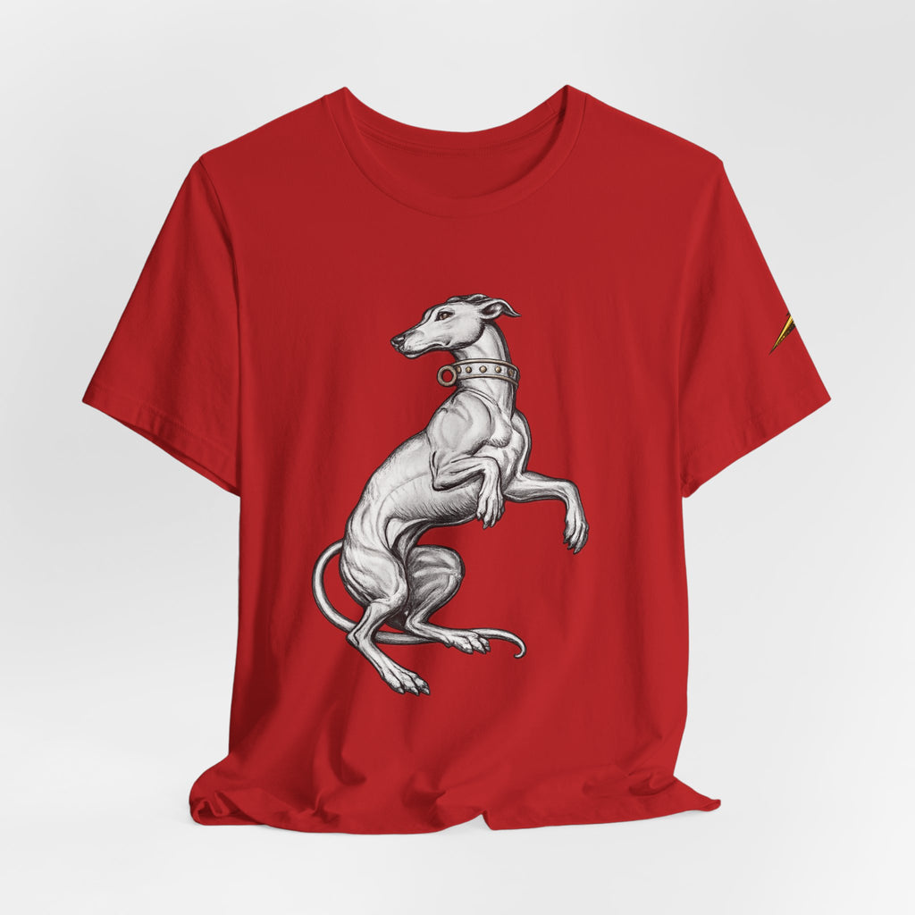 Greyhound Illustration T‑Shirt — Elegant Whippet Dog Art Tee