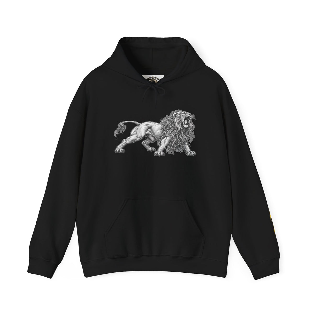 Lion Graphic Hoodie — Vintage Roaring Lion Illustration Sweatshirt