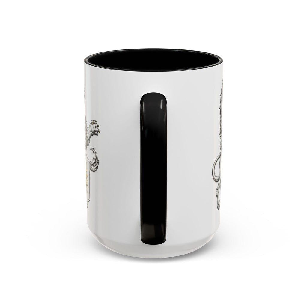 Royal Lion Crest Coffee Mug — Heraldic Crowned Lion Design (11/15oz)