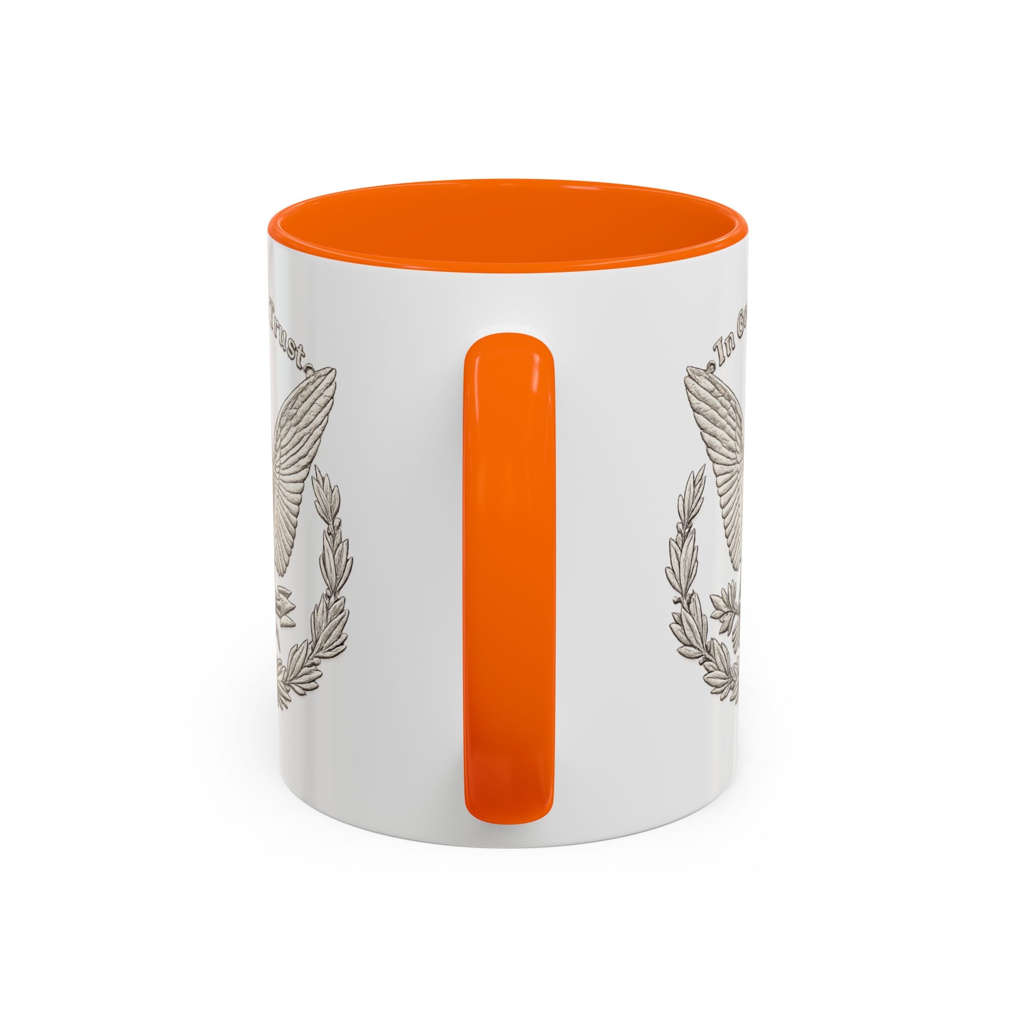 Eagle Emblem Coffee Mug — "In God We Trust" Accent Ceramic Mug (11/15oz)