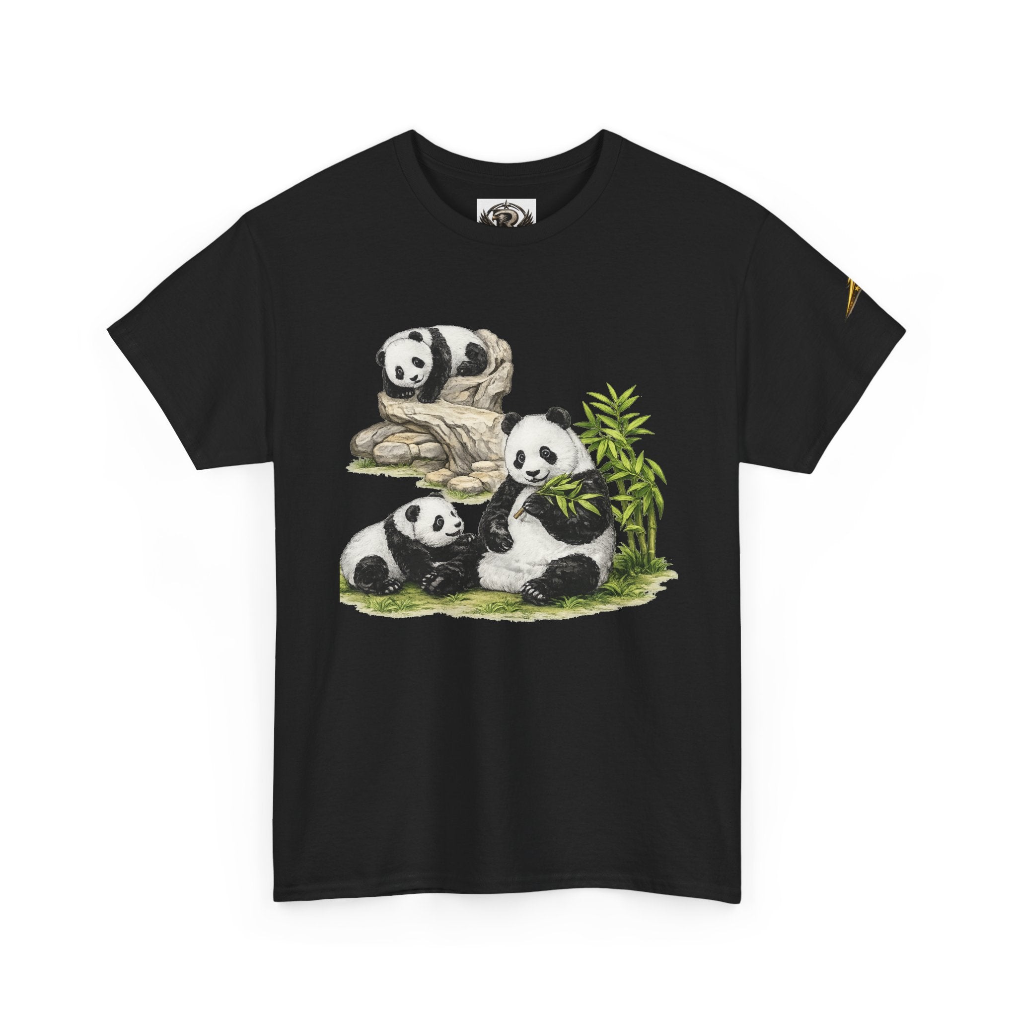 Pandas Relaxing Graphic Tee — Cute Bamboo Panda Illustration T-Shirt