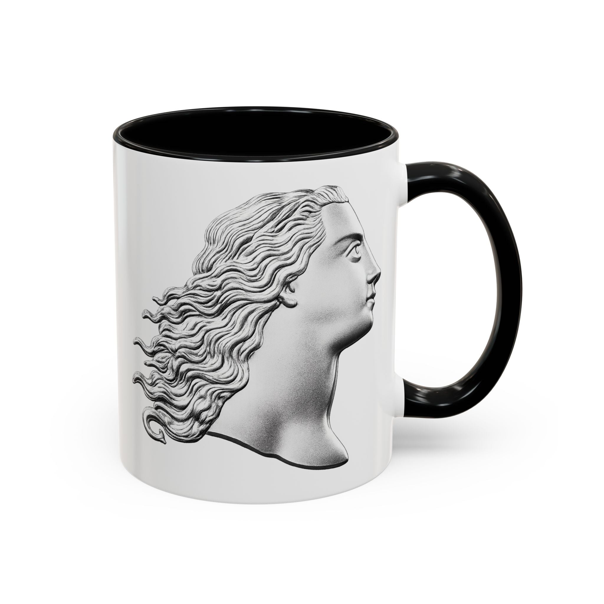 Sculpted Profile Accent Coffee Mug — Classical Bust Design (11/15 oz)