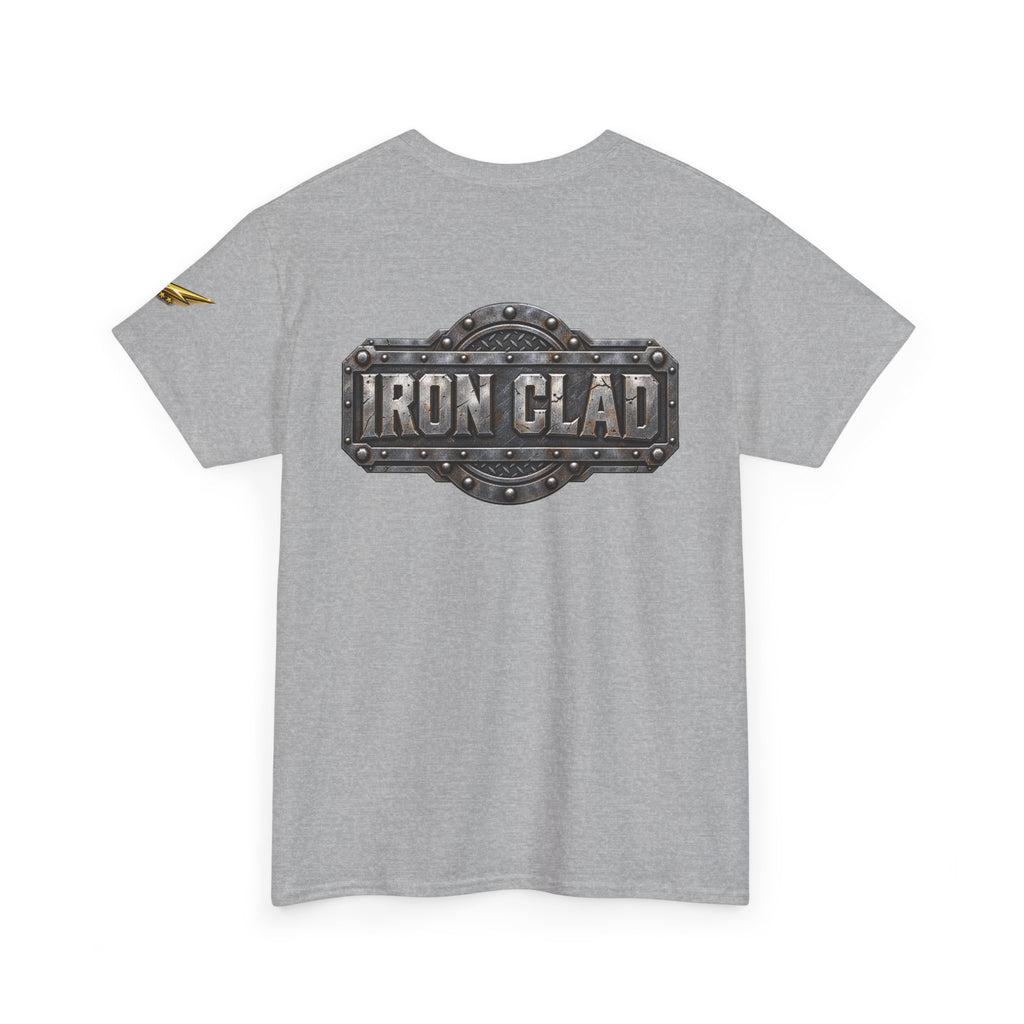 T-Shirt — "Iron Clad" Industrial Metal Logo Tee