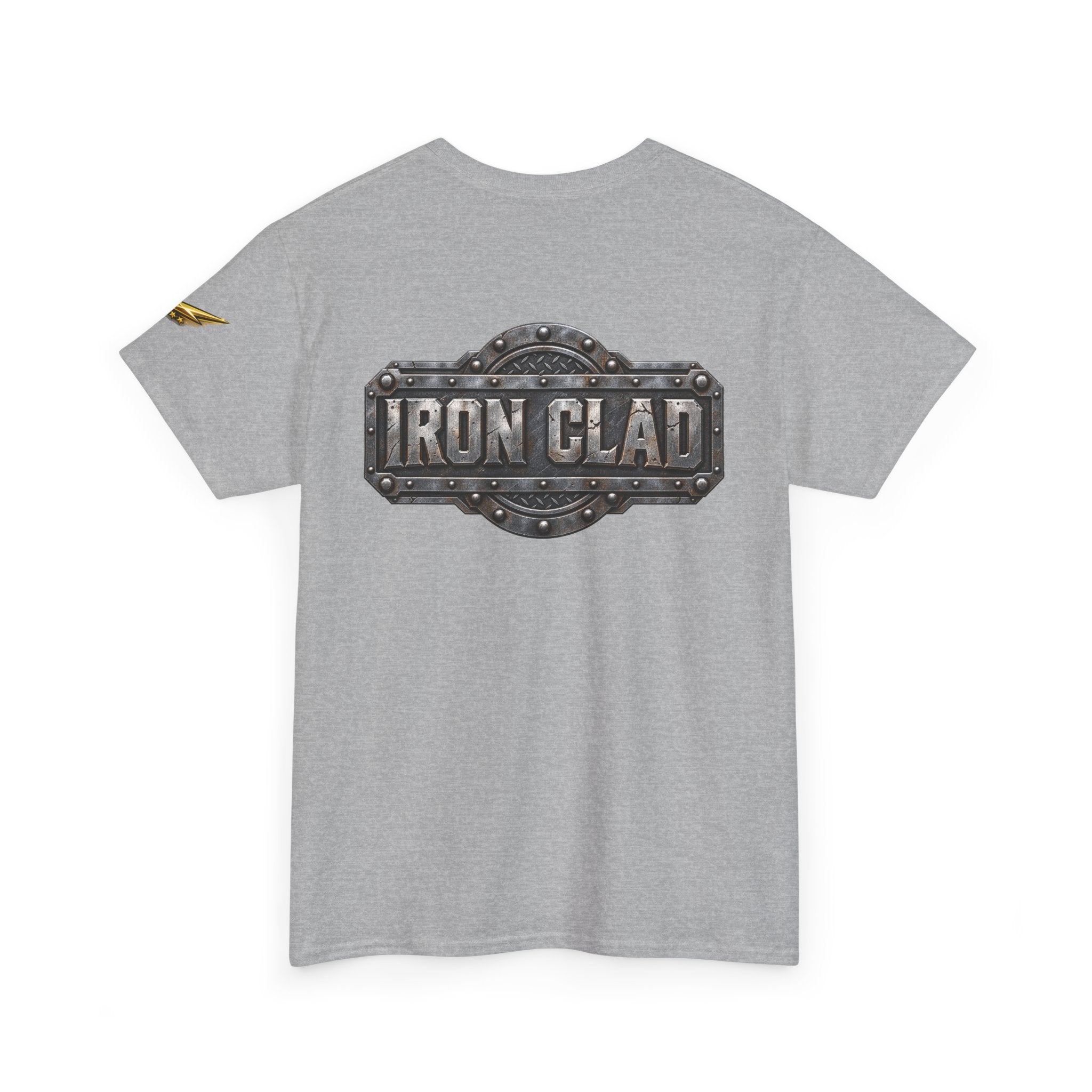 T-Shirt — "Iron Clad" Industrial Metal Logo Tee