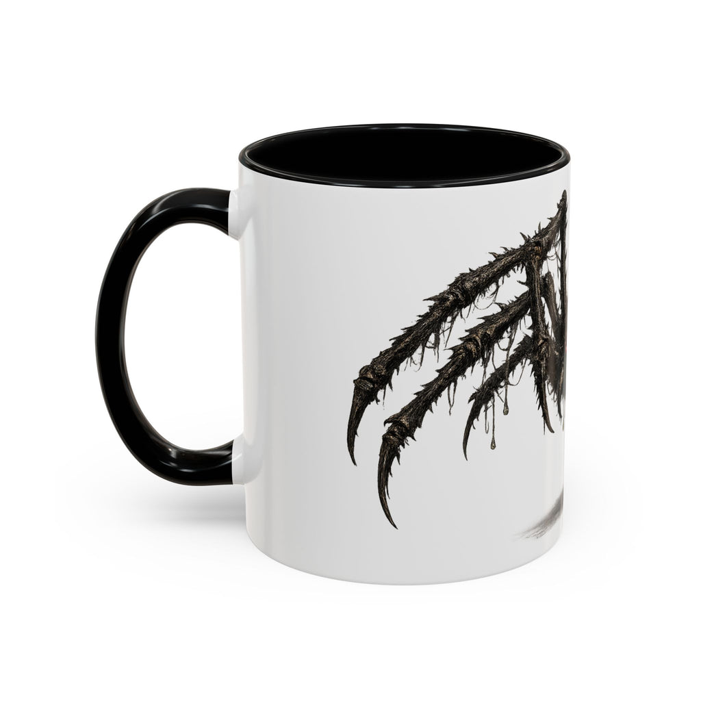 Spider Horror Accent Coffee Mug — Creepy Red-Eyed Arachnid Design (11/15oz)