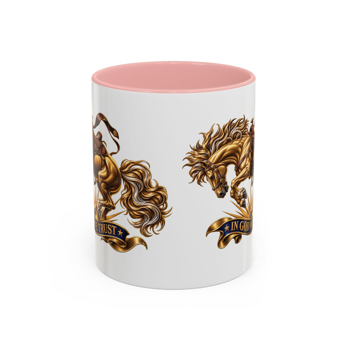 In God We Trust Golden Horse Accent Coffee Mug