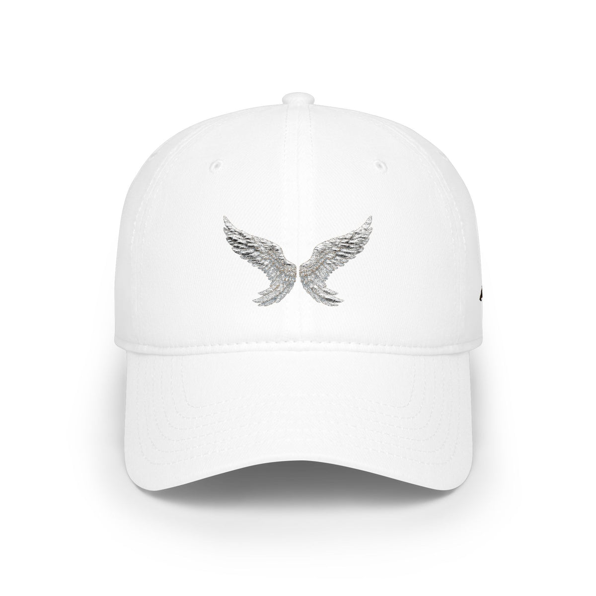 Silver Angel Wings Embroidery — Low Profile Baseball Cap
