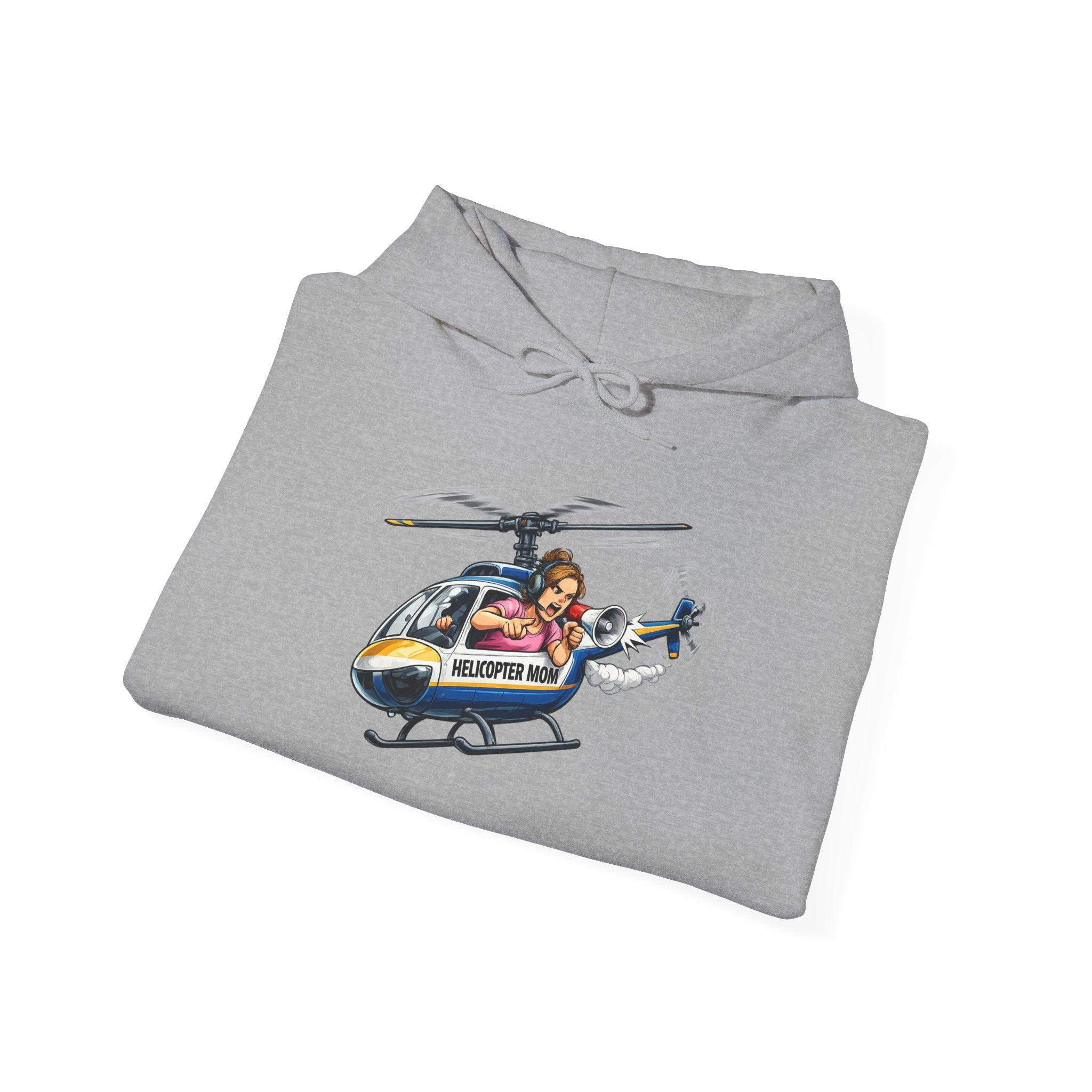Helicopter Rescue Graphic Hoodie — Vintage Pilot Cartoon Sweatshirt