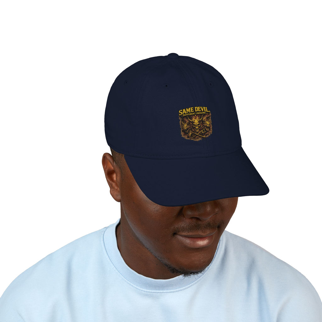 Embroidered Shield Baseball Cap – Organic Cotton, Vintage Crest Design