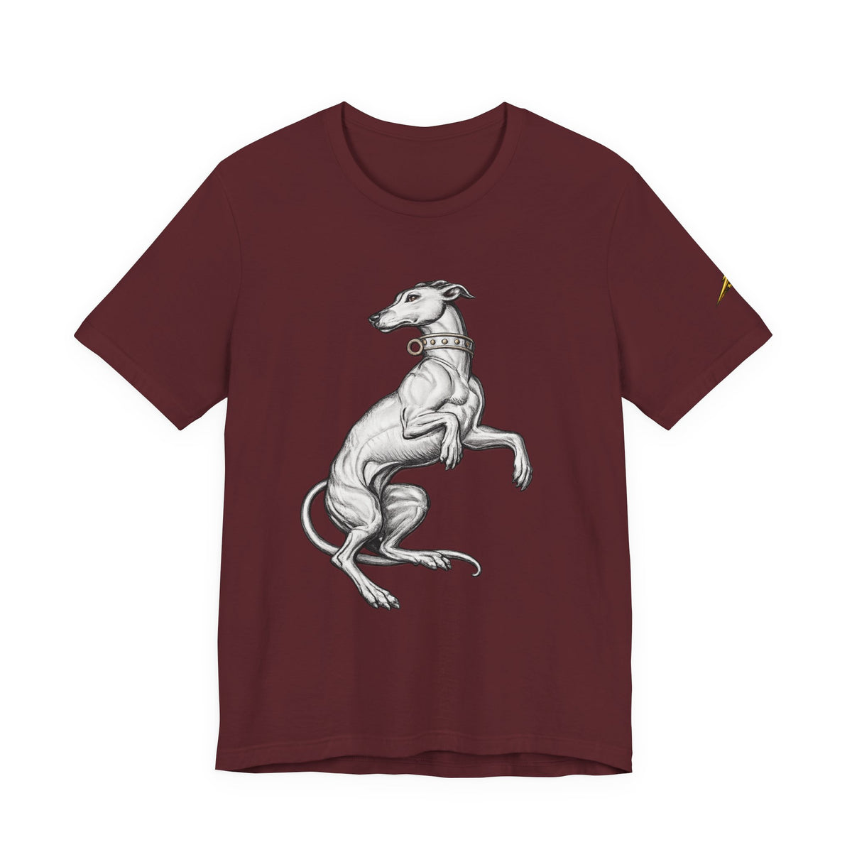 Greyhound Illustration T‑Shirt — Elegant Whippet Dog Art Tee