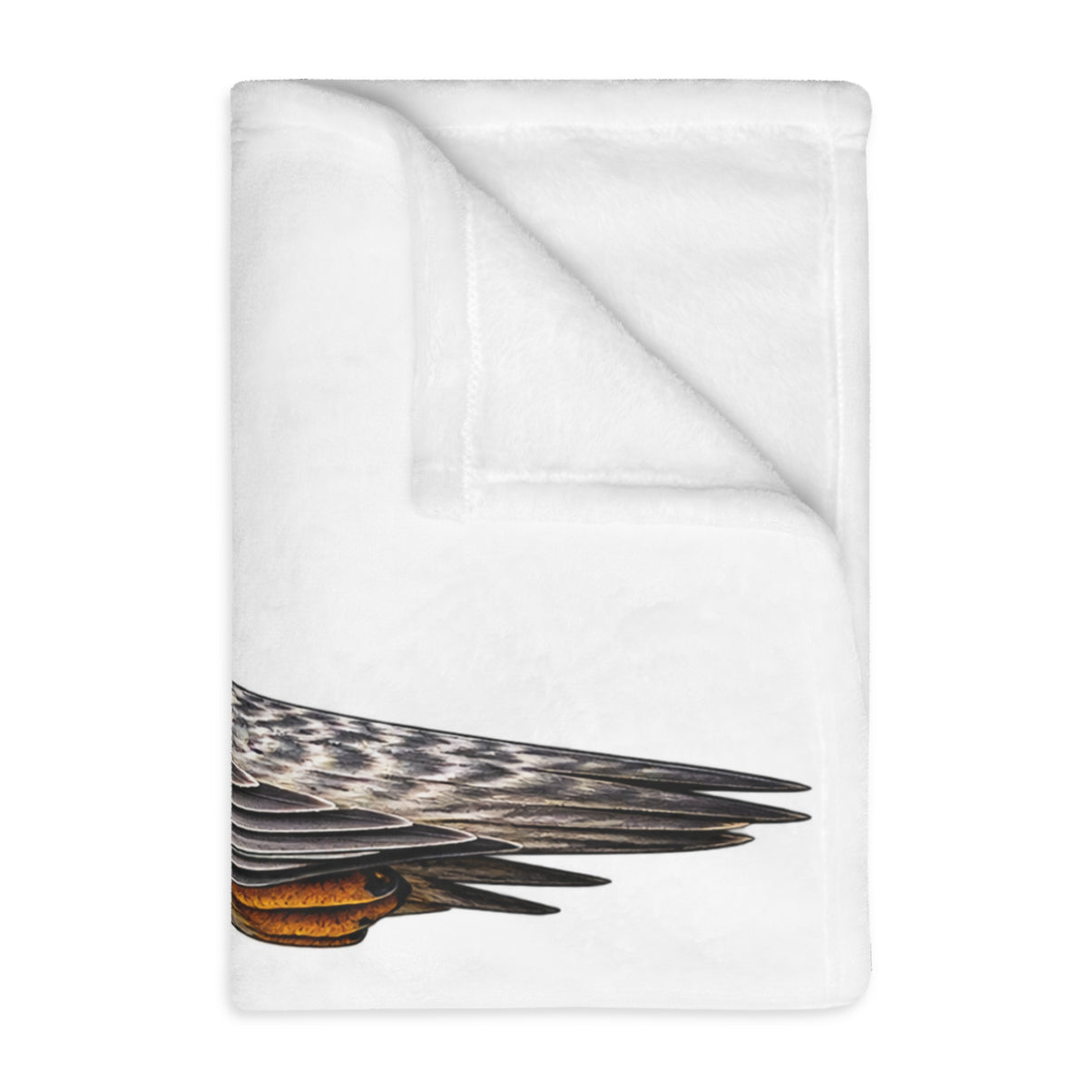 Peregrine Falcon Microfiber Blanket — Two-Sided Velveteen Throw with 'Relentless' Emblem