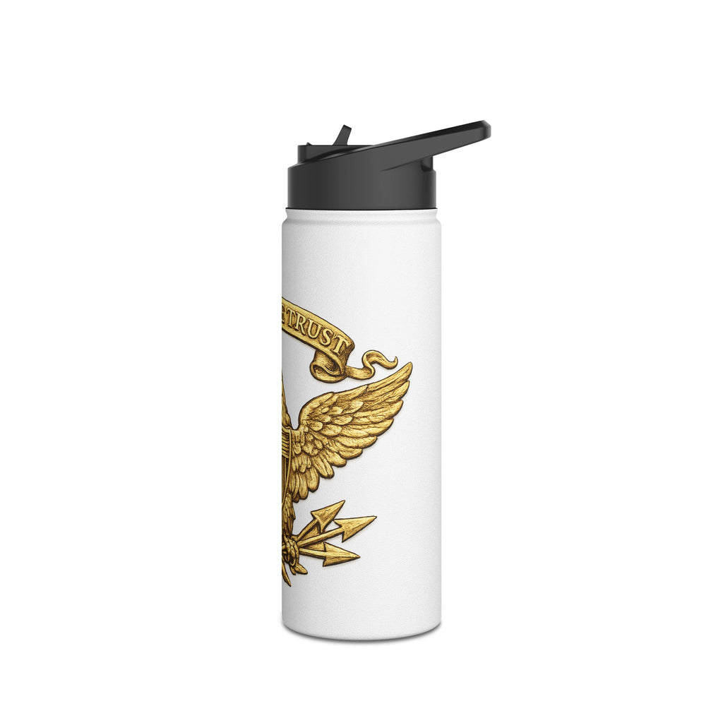 Patriotic Eagle Stainless Steel Water Bottle — "In God We Trust" Design