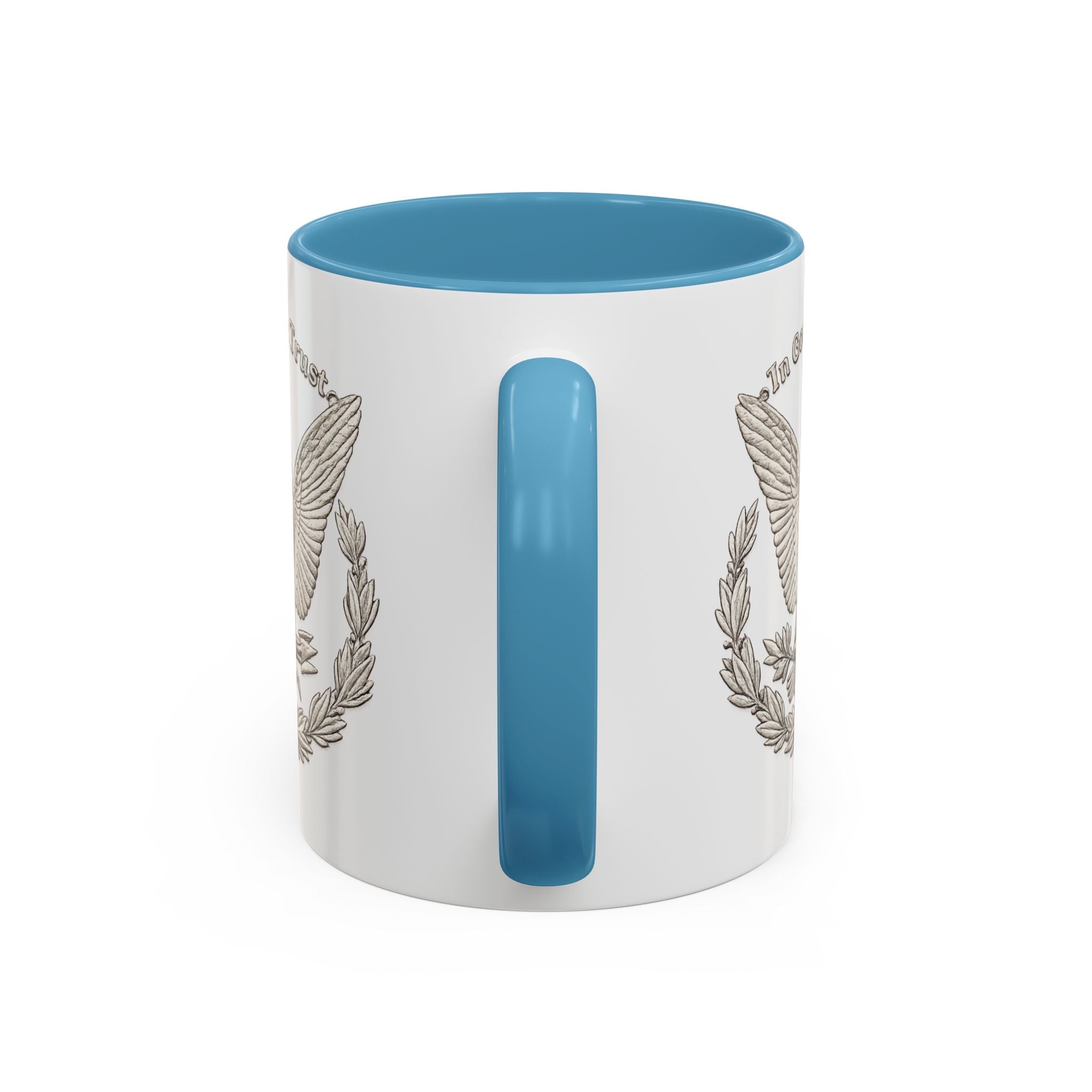 Eagle Emblem Coffee Mug — "In God We Trust" Accent Ceramic Mug (11/15oz)