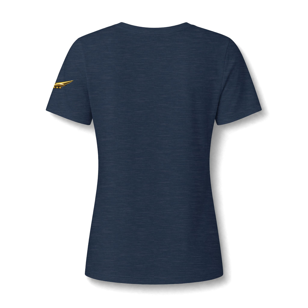 Women's V-Neck Tee — Flying Pig Angel Graphic