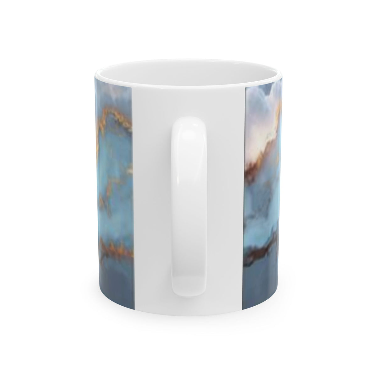 Blue Marble Ceramic Mug — Gold Vein Agate Design (11oz, 15oz)