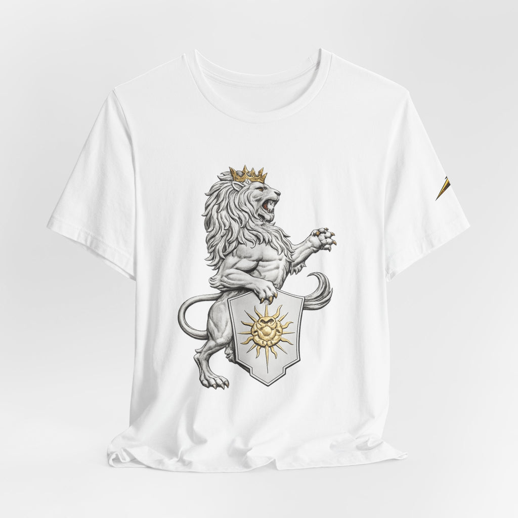 Lion Crest T-Shirt — Regal Sun Shield Graphic Tee