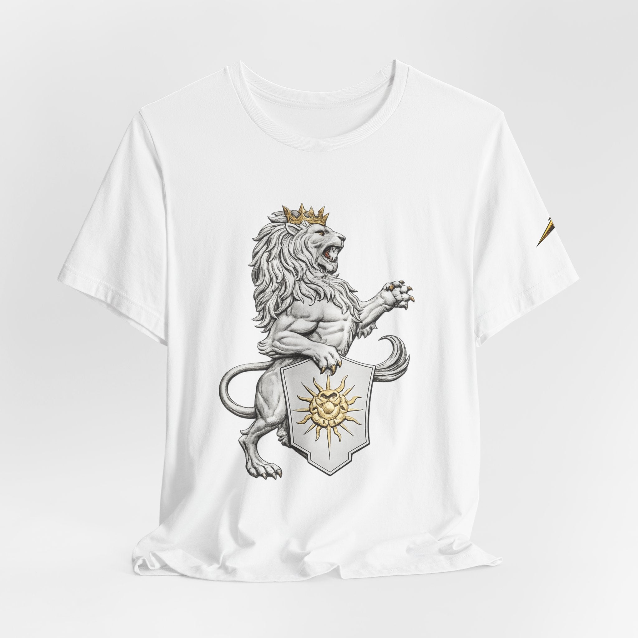 Lion Crest T-Shirt — Regal Sun Shield Graphic Tee