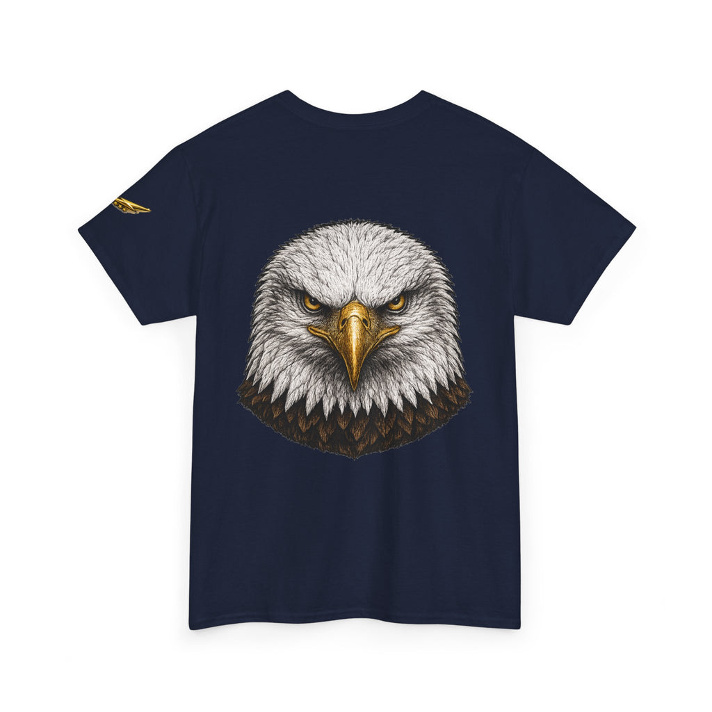 Eagle Head Graphic T‑Shirt — Fierce Bald Eagle Back Print