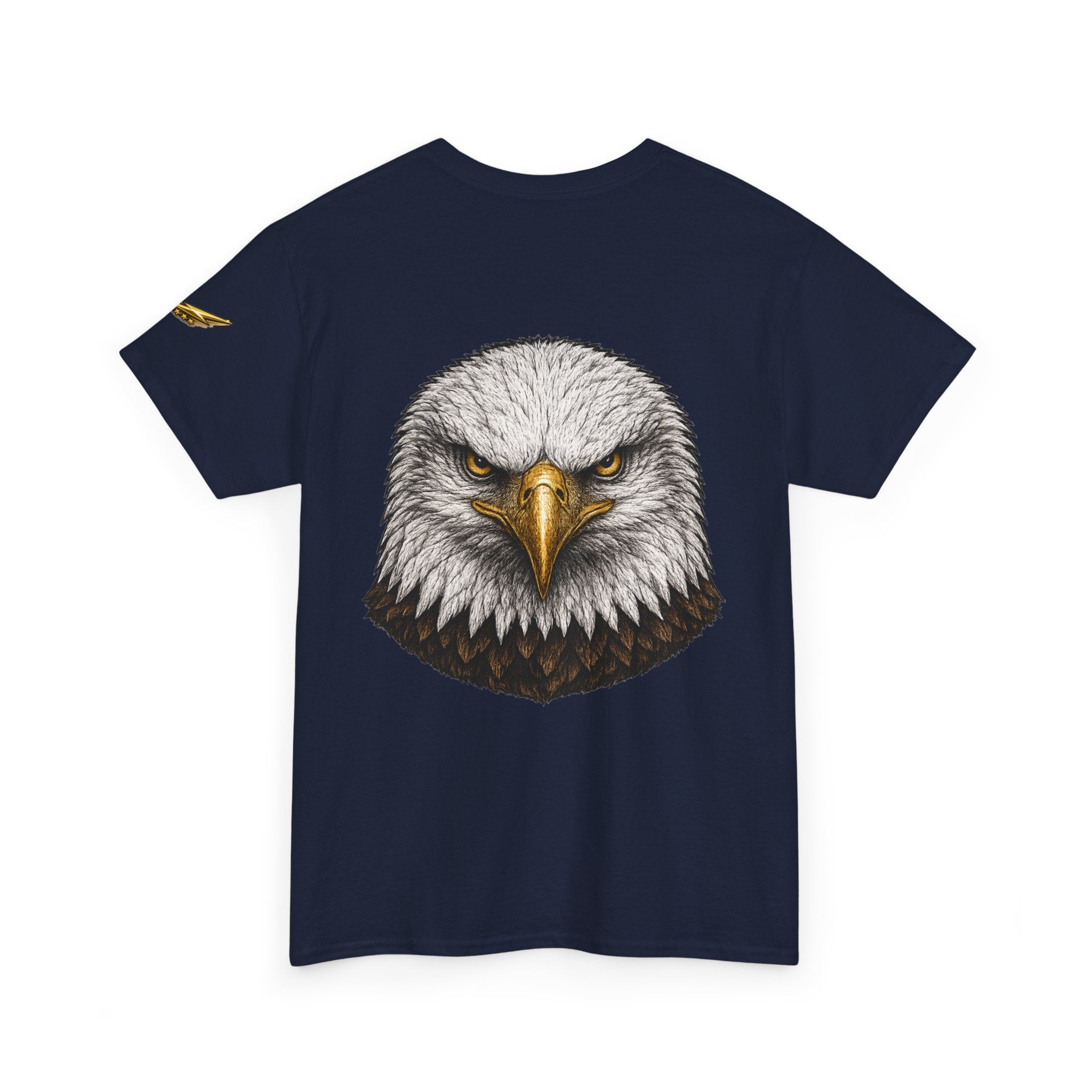 Eagle Head Graphic T‑Shirt — Fierce Bald Eagle Back Print