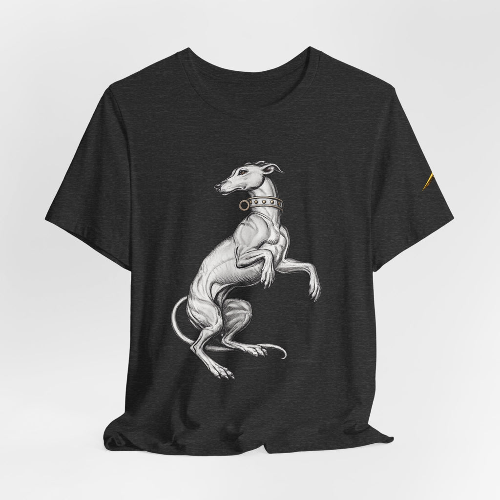 Greyhound Illustration T‑Shirt — Elegant Whippet Dog Art Tee