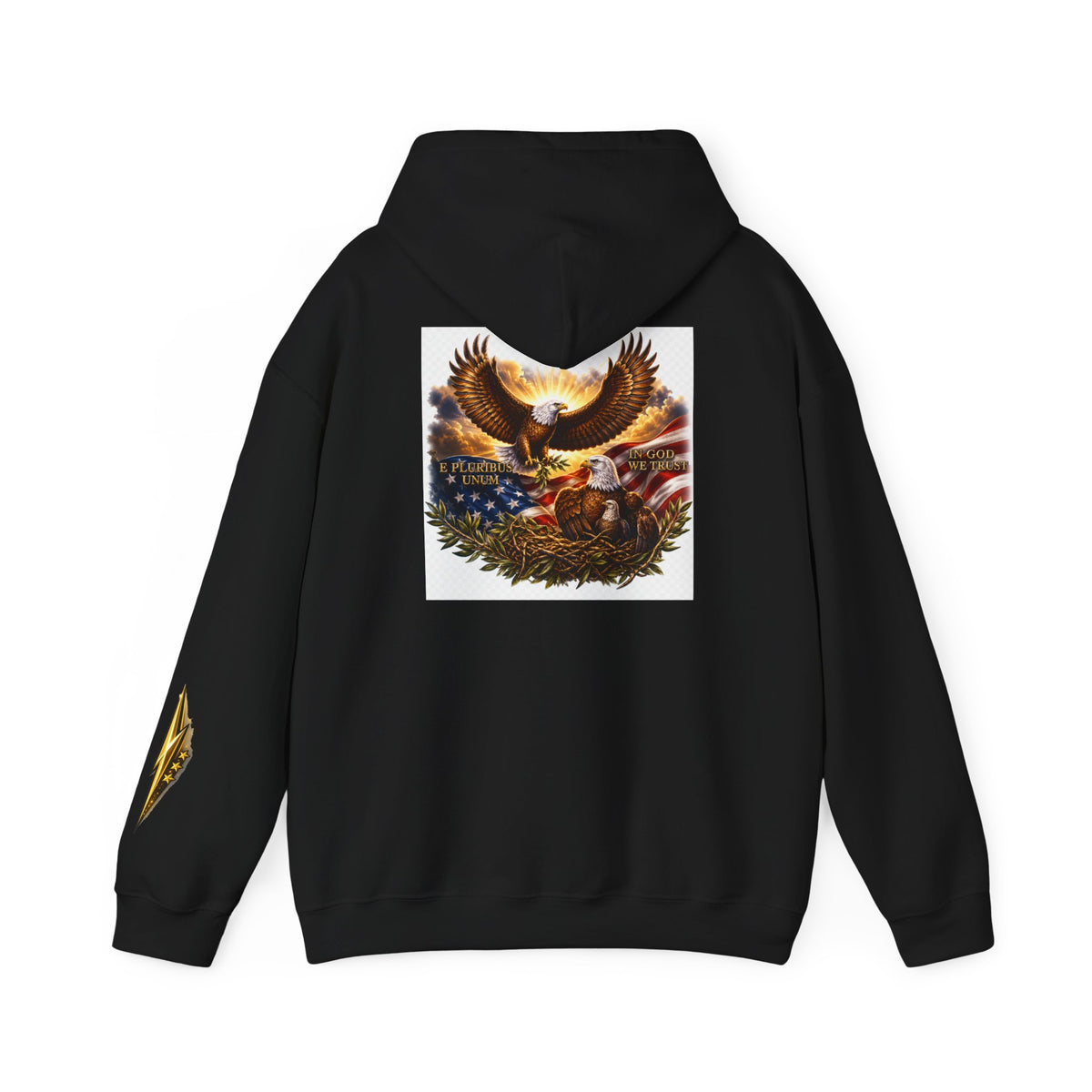 Patriotic Eagle Hoodie – American Flag & Bald Eagle Graphic Sweatshirt