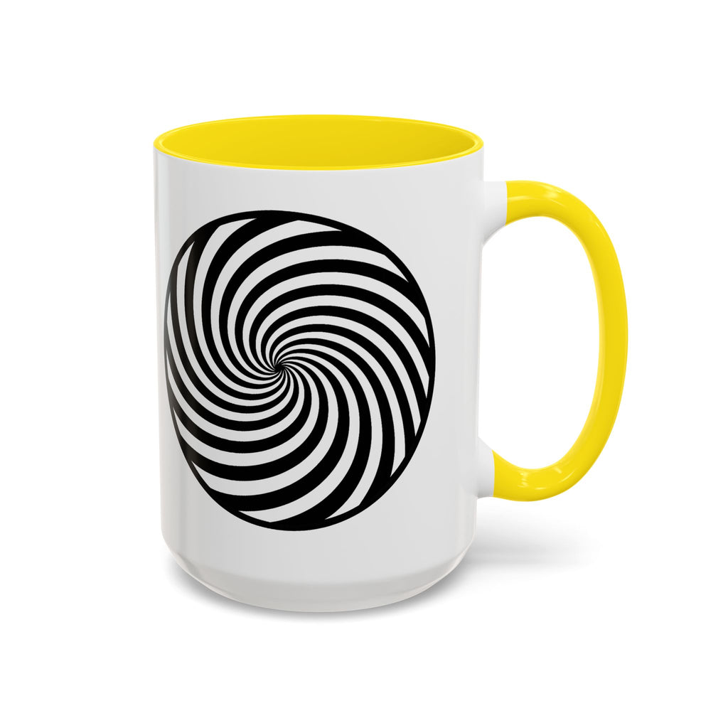 Hypnotic Swirl Accent Mug — Black & White Spiral Coffee Cup (11/15oz)
