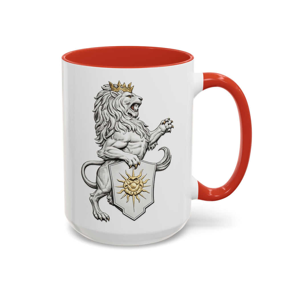 Royal Lion Crest Coffee Mug — Heraldic Crowned Lion Design (11/15oz)
